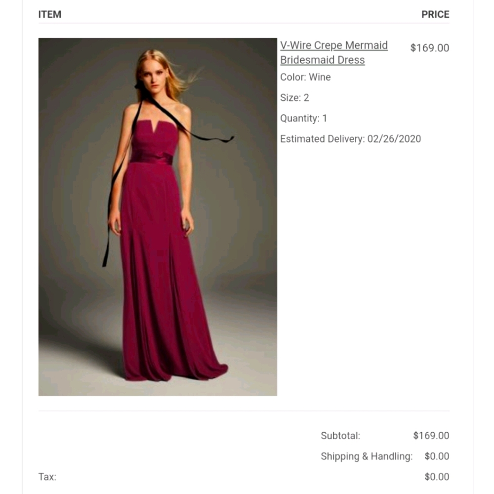 Vera Wang bridesmaid dress